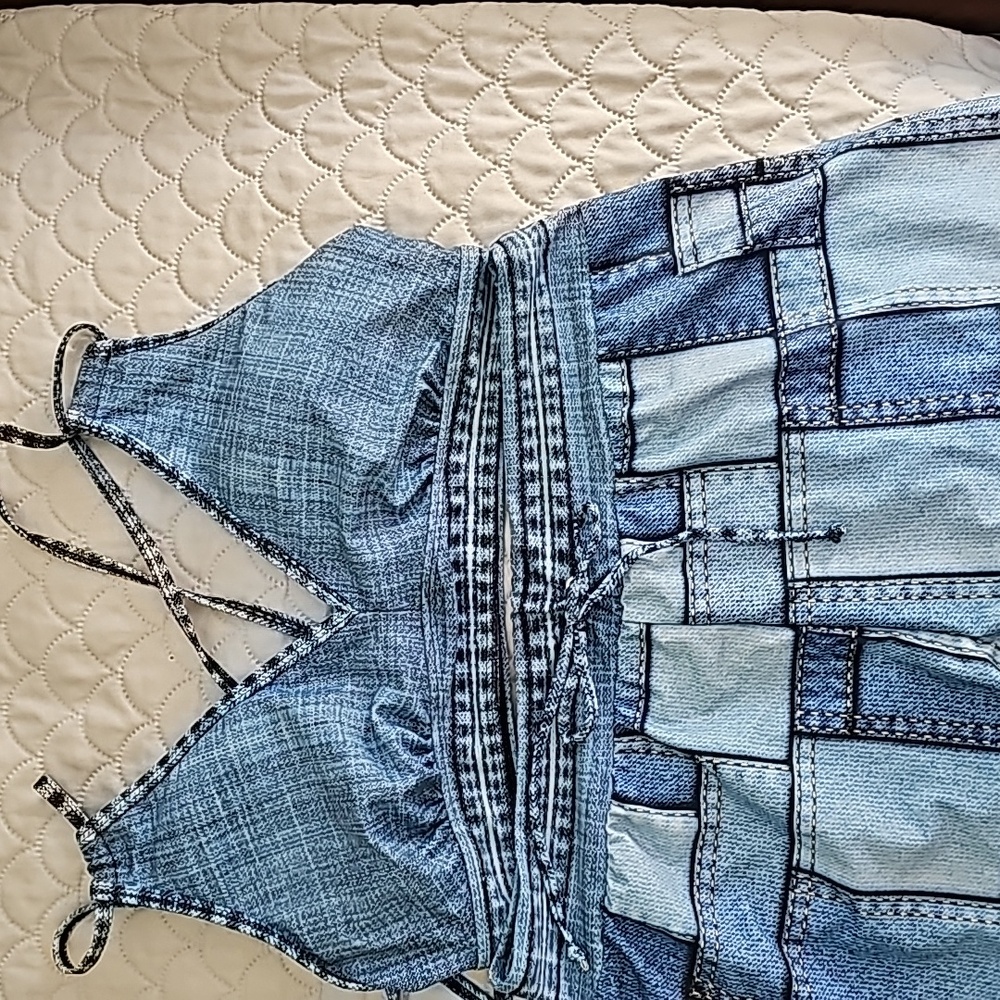 340 Large 2 piece shorts swimsuit